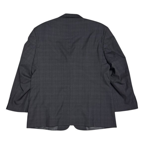 HAGGAR Plaid Grey 2-Piece Suit Set Business Casual Formal Blazer & Pants Men 42S - Picture 4 of 10